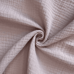 Ткань Муслин Жатый, цвет Пыльно-Розовый (на отрез)  в Череповце