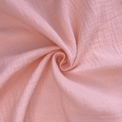 Ткань Муслин Жатый, цвет Нежно-Розовый (на отрез)  в Череповце
