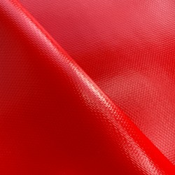 Ткань ПВХ 600 гр/м2 плотная, Красный (Ширина 150см), на отрез  в Череповце