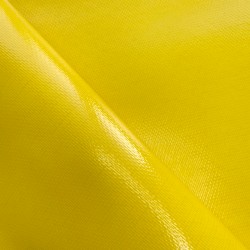 Ткань ПВХ 600 гр/м2 плотная, Жёлтый (Ширина 150см), на отрез  в Череповце