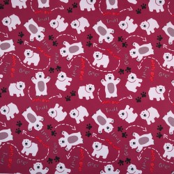 Ткань Oxford 600D PU (Ширина 1,48м), принт &quot;Белые мишки&quot; (на отрез) в Череповце