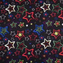 Ткань Oxford 600D PU (Ширина 1,48м), принт &quot;Звезды на черном&quot; (на отрез) в Череповце