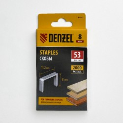 Denzel Скобы, 8 мм, для мебельного степлера, тип 53, 2000 шт.  в Череповце