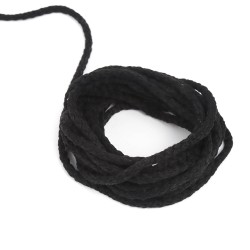 Шнур для одежды тип 2, цвет Чёрный (плетено-вязаный/полиэфир)  в Череповце